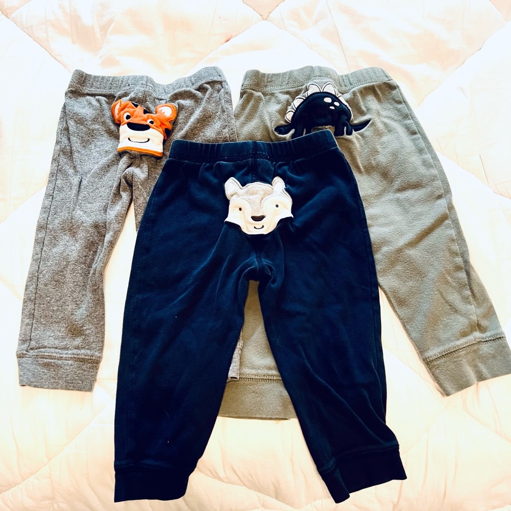 18 mo Baby Pants Set of 3 pairs Bundle Animal Bottom